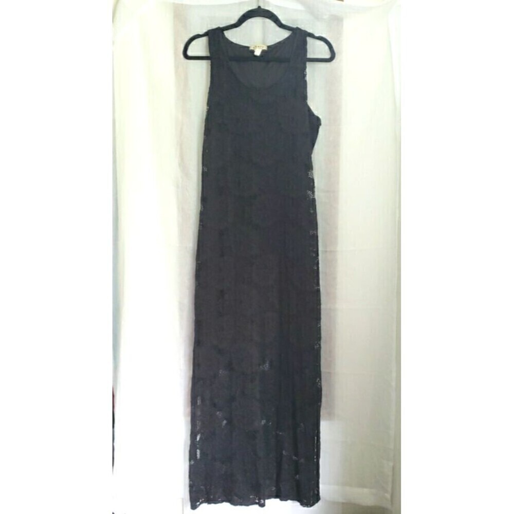 Whimsy Goth Grunge Women’s Lace Black Long Maxi Dress Size UNK 57 Inches Long